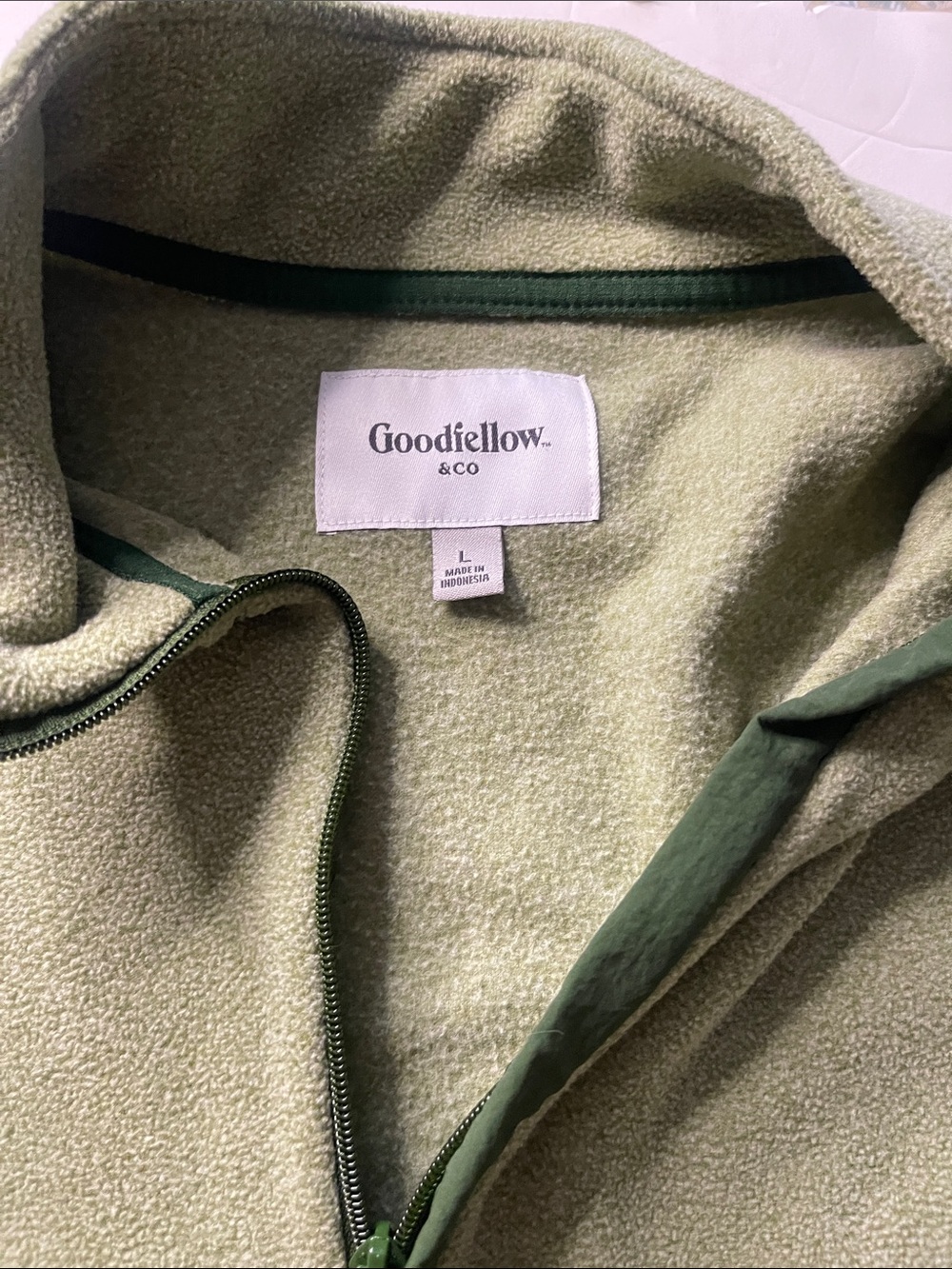 Goodfellow & Co Sage Green Fleece Half-Zip Pullover
